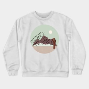 Boho Warm desert landscape Mounted Print Crewneck Sweatshirt